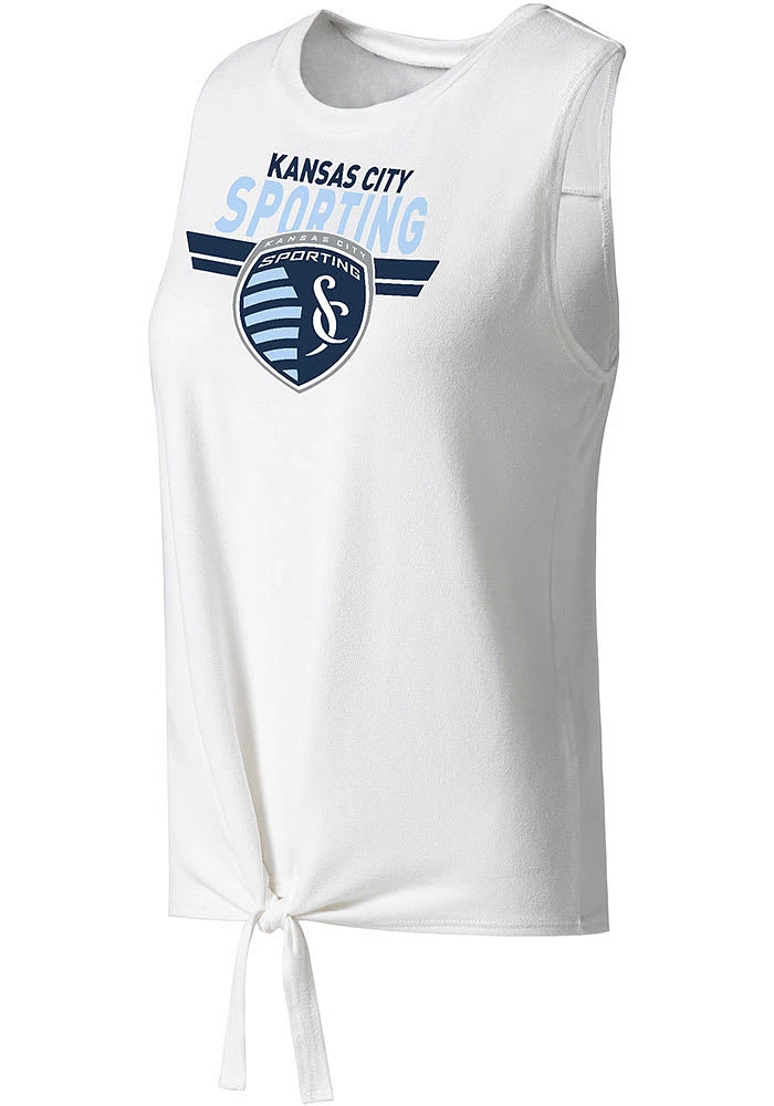 Sporting Kansas City Womens White Tie Front Tank Top