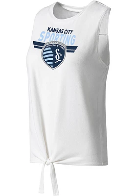Sporting Kansas City Womens White Tie Front Tank Top