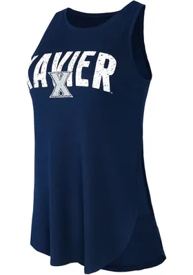 Xavier Musketeers Womens Navy Blue Sunray Tank Top