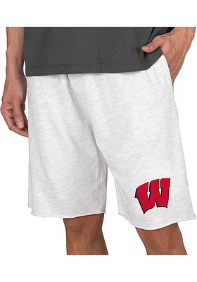 Mens Wisconsin Badgers Oatmeal Concepts Sport Mainstream Shorts