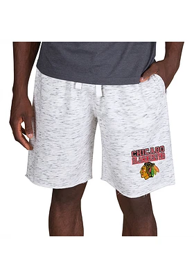 Concepts Sport Chicago Blackhawks Mens White Alley Fleece Shorts