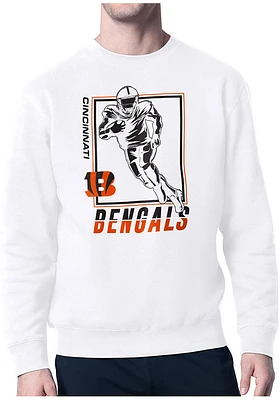 Starter Cincinnati Bengals Mens Grid Long Sleeve Crew Sweatshirt