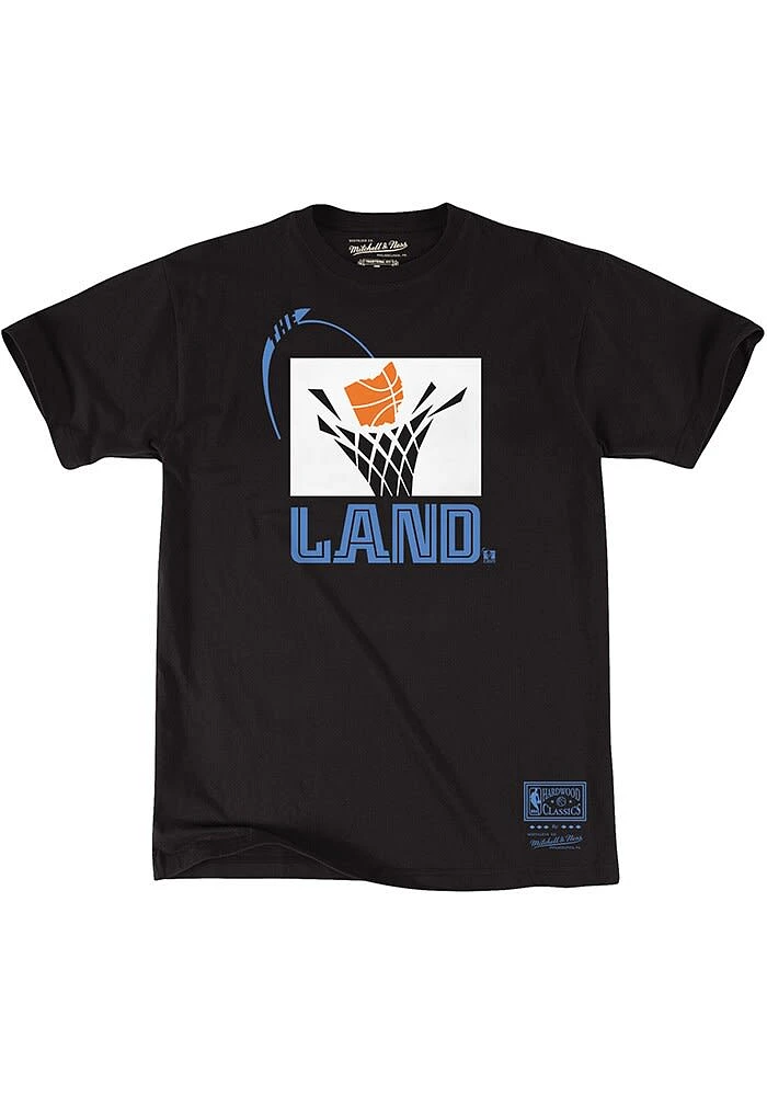 Mitchell and Ness Cleveland Cavaliers Black The Land Short Sleeve T Shirt