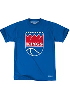 Mitchell and Ness Kansas City Kings Blue Traditional Graphic Short Sleeve Fashion T Shirt