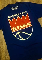 Mitchell and Ness Kansas City Kings Blue Traditional Graphic Short Sleeve Fashion T Shirt