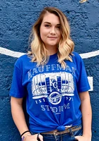 Mitchell and Ness Kansas City Royals Blue Kauffman Stadium Short Sleeve Fashion T Shirt