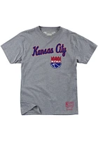Mitchell and Ness Kansas City Kings Grey Wordmark Short Sleeve T Shirt