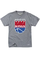 Mitchell and Ness Kansas City Kings Grey Badge Short Sleeve T Shirt