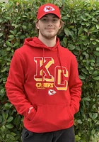 Mitchell and Ness Kansas City Chiefs Mens Red Block Long Sleeve Hoodie