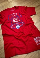 Mitchell and Ness Philadelphia 76ers Red Bell Short Sleeve Fashion T Shirt