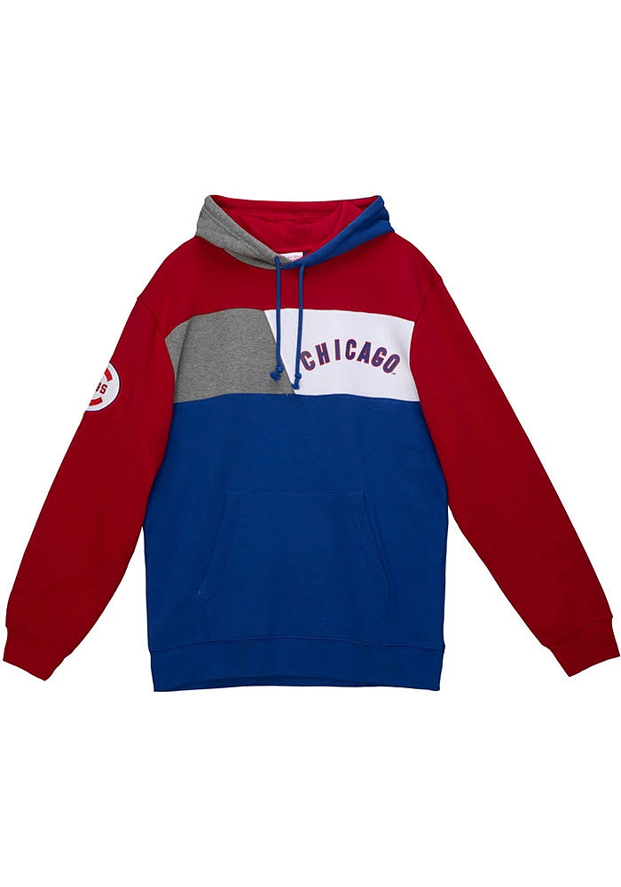 Mitchell and Ness Chicago Cubs Mens Blue Color Blocked Hood Fashion