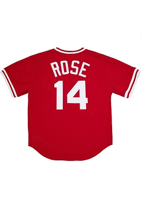 Pete Rose Cincinnati Reds Mitchell and Ness 1980 Authentic Batting Practice Cooperstown Jersey - R..