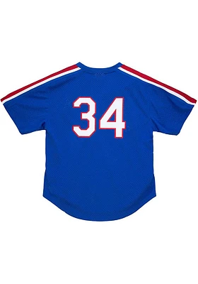 Nolan Ryan Texas Rangers Mitchell and Ness 1989 Authentic Batting Practice Cooperstown Jersey - Bl..