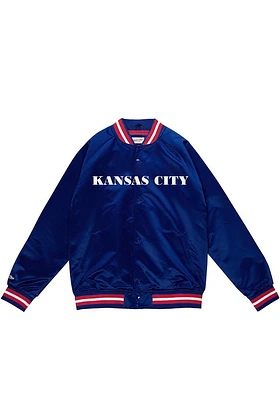 Mitchell and Ness Kansas City Kings Mens Blue Satin Light Weight Jacket
