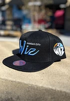 Mitchell and Ness Sporting Kansas City Black KC Wizards Foundation Script Mens Snapback Hat