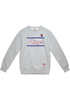 Mitchell and Ness Kansas City Kings Mens Grey Coaches Script Fleece Long Sleeve Fashion Sweatshirt