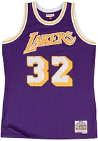 Magic Johnson Los Angeles Lakers Mitchell and Ness 84-85 Road Swingman Jersey
