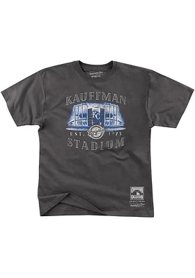 Mitchell and Ness Kansas City Royals Charcoal STADIUM SERIES 2.0 Short Sleeve Fashion T Shirt