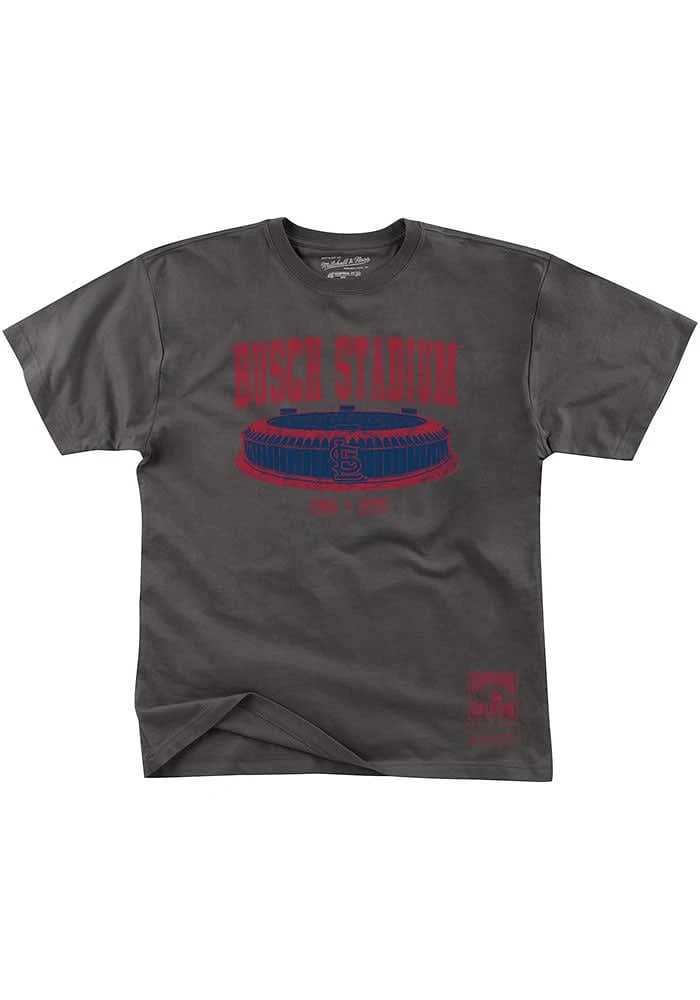 Mitchell and Ness St Louis Cardinals Charcoal STADIUM SERIES 2.0 Short Sleeve Fashion T Shirt