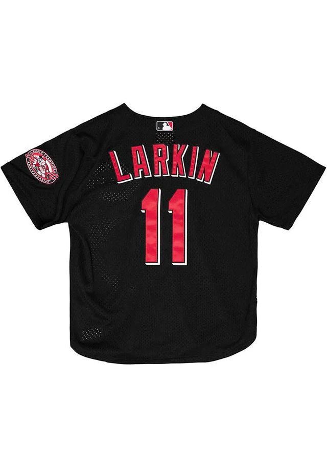 Barry Larkin Cincinnati Reds Mitchell and Ness 2000 AUTHENTIC BP Cooperstown Jersey - Black