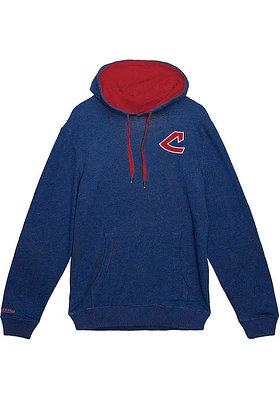 Mitchell and Ness Cleveland Guardians Mens Navy Blue Classic French Terry Fashion Hood
