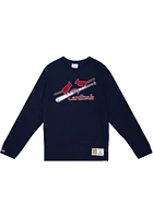 Mitchell and Ness St Louis Cardinals Navy Blue Legendary Slub Long Sleeve Fashion T Shirt