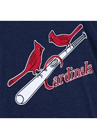 Mitchell and Ness St Louis Cardinals Navy Blue Legendary Slub Long Sleeve Fashion T Shirt
