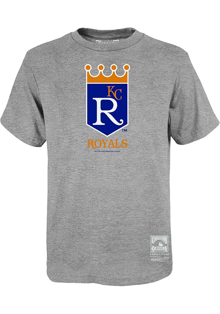 Mitchell and Ness Kansas City Royals Youth Retro Logo Short Sleeve T-Shirt