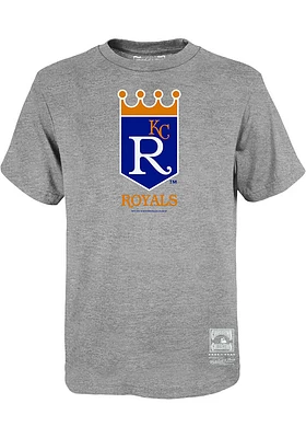 Mitchell and Ness Kansas City Royals Youth Retro Logo Short Sleeve T-Shirt