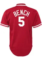 Johnny Bench  Mitchell and Ness Cincinnati Reds Youth Red Batting Practice Jersey