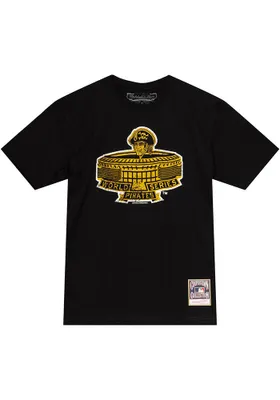 Mitchell and Ness Pittsburgh Pirates Black World Series Collection Short Sleeve Fashion T Shirt