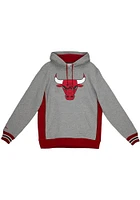 Mitchell and Ness Chicago Bulls Mens Grey Premium Fleece Long Sleeve Hoodie