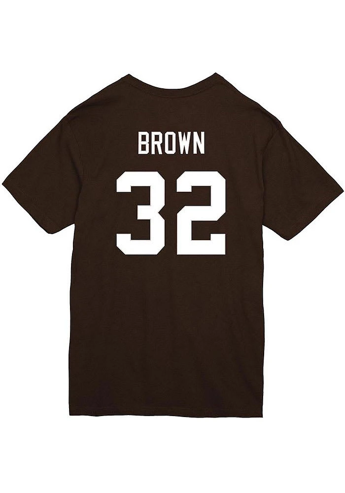 Jim Brown Cleveland Browns Name and Number Spider Short Sleeve Fashion Player T Shirt