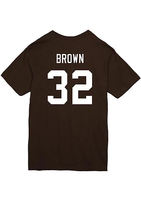 Jim Brown Cleveland Browns Name and Number Spider Short Sleeve Fashion Player T Shirt