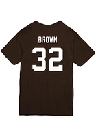 Jim Brown Cleveland Browns Name and Number Spider Short Sleeve Fashion Player T Shirt