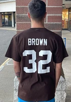 Jim Brown Cleveland Browns Name and Number Spider Short Sleeve Fashion Player T Shirt