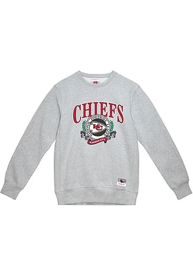 Mitchell and Ness Kansas City Chiefs Mens Fair Catch Long Sleeve Crew Sweatshirt