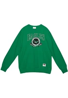 Mitchell and Ness Philadelphia Eagles Mens Kelly Green Fair Catch Long Sleeve Crew Sweatshirt