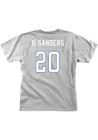 Barry Sanders Detroit Lions Grey NAME AND NUMBER Short Sleeve Player T Shirt