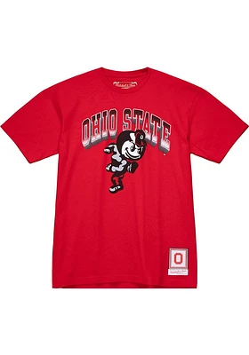 Mitchell and Ness Ohio State Buckeyes Red Vintage Brutus Short Sleeve Fashion T Shirt