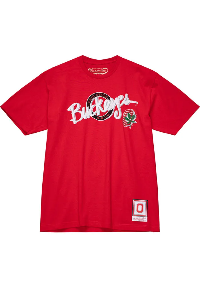 Mitchell and Ness Ohio State Buckeyes Script Short Sleeve Fashion T Shirt