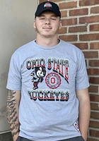 Mitchell and Ness Ohio State Buckeyes Grey Classic Short Sleeve Fashion T Shirt