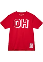 Mitchell and Ness Ohio State Buckeyes Red OH Short Sleeve Fashion T Shirt