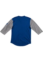 Mitchell and Ness Indianapolis Colts Blue FRANCHISE HENLEY Long Sleeve Fashion T Shirt