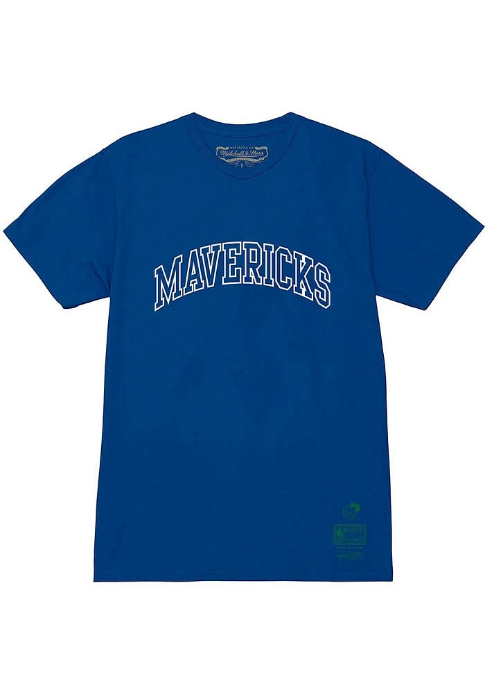Mitchell and Ness Dallas Mavericks Blue Arch Short Sleeve T Shirt