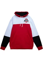 Mens Ohio State Buckeyes Red Mitchell and Ness Fusion Fleece Long Sleeve Fashion Hood