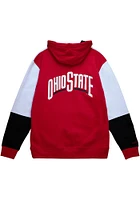 Mens Ohio State Buckeyes Red Mitchell and Ness Fusion Fleece Long Sleeve Fashion Hood