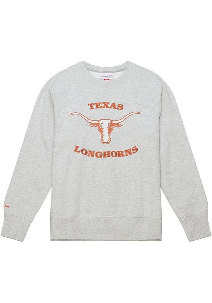 Mitchell and Ness Texas Longhorns Mens Grey Playoff Win Long Sleeve Fashion Sweatshirt