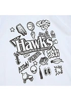 Mitchell and Ness Atlanta Hawks White Doodle Short Sleeve Fashion T Shirt