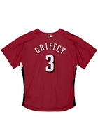 Ken Griffey Jr. Cincinnati Reds Mitchell and Ness Batting Practice Button Front Cooperstown Jersey..